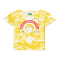 Детска Тениска С Къс Ръкав Графичен Принт, Размери 4-10