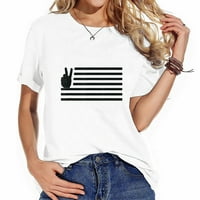 Мирен знак Американски флаг Патриотична винтидж тениска