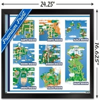 Pokémon - Плакат за стенна на карта, 14.725 22.375 рамка