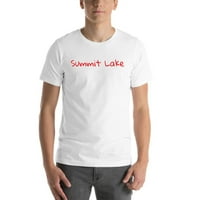 Ръкописана тениска с къс ръкав на езерото на върха с неопределени подаръци