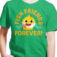 Бебешка акула - Приятели на риба завинаги - Графична тениска за малко дете и младежи