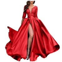 Небрежни рокли за жени без ръкави отпечатана вечерна рокля в пълнометражна секси рокли рокли червено l