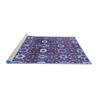 Ahgly Company Machine Pashable Indoor Rectangle Oriental Blue Industrial Area Rugs, 6 '9'