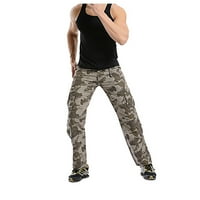 Miluxas Mens плюс размер панталони Clearance Мъже много джоба бутон Zipper Cargo Pants Camouflage Sports Outdoor Pants Панталони Khaki 8
