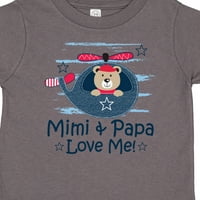 Inktastic Mimi и Papa Love Me Boys Gift Toddler Boy Girl Тениска