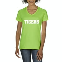 Arti - Кратка ръкав с тениска с тениска с жени, до женски размер 3XL - тигри