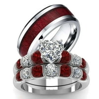 Неговите и нейните сватбени пръстени комплекти двойки пръстени стерлинги сребро