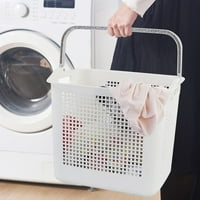L пластмасови кошници за пране с дръжка, мръсна пречка за пране, бяло
