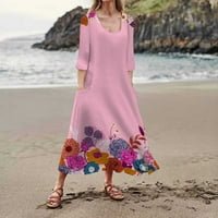 Рокля за жени пролет лято бохемска ежедневна модна рокля рокля за ръкав празник голям m