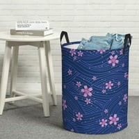 Организатор на кошницата за пране, синьото сгъваем цвят за перално помещение за спалня, среден размер