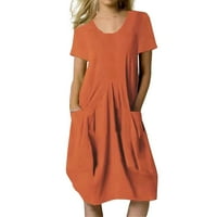 Жени плюс размер печат ежедневно небрежно късо ръкав реколта бохем V Neck Maxi рокля червен XL