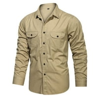 Ризи за поло за мъжки мода проста камуфлажна джобна кардиганска риза