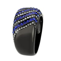 Дамски лек черен пръстен anillo para mujer y ninos момичета от неръждаема стомана пръстен с AAA клас CZ в синя маргаритка