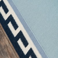 Ерин Гейтс от Момени Томпсън Хинкли синя ръчно тъкан вълнен килим 5 ' 7 ' 6