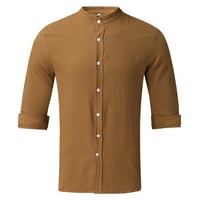 Мъжки ризи Aayomet солидни ежедневни плюс размер разхлабена риза мъжки риза с дълъг ръкав