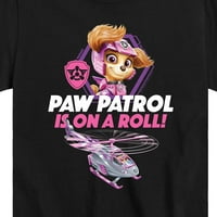 Paw Patrol - Paw Patrol е на ролка - графична тениска с малък ръкав и младеж