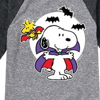 Фъстъци - вампир Snoopy and Woodstock - Графична тениска на малко дете и младежки Раглан