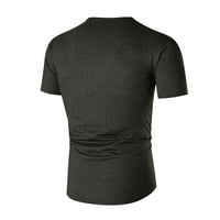 Мъжки ризи Небрежни стилни ризи за черни рокли за мъже мъже с късо ръкави свободни о-не-врати солидни блуза пуловер тениски върхове
