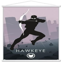 Marvel Comics - Hawkeye - Минималистичен плакат за стена с дървена магнитна рамка, 22.375 34