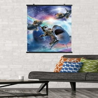 Джеймс Букър - Galaxy Cat Sharks Wall Poster, 22.375 34