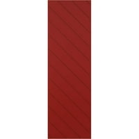 Екена Милуърк 18 в 42 з вярно Фит ПВЦ диагонални ламели модерен стил фиксирани монтажни щори, огън червено