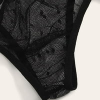 Yubatuo бельо за жени Мреша триточко костюм Черна секси мрежа прозорчка сутиен пасищна жартиера колан