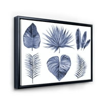 Дизайнарт' синьо акварел тропически листа Ив ' традиционна рамка платно за стена арт принт