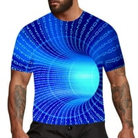 Puawkoer Men's Fashion 3D тениски за печат Забавен графичен модел Crewneck Кратки ръкави тийнейджъри Тениска тениска Големи и