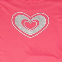Гепард Момичета изпълнение тениска, потник, печат гамаши и шорти, 4-парче активен комплект, размери 4 - & плюс