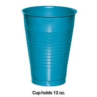 Тюркоазено синьо Оз пластмасови чаши за гости