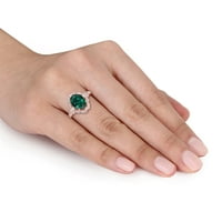 3 - Каратовият пръстен на Миабела е изработен от изумруден каратов диамант 10кт Розово злато