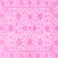 Ahgly Company Indoor Rectangle Oriental Pink Traditional Area Rugs, 8 '12'