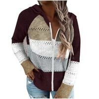 Zpanxa zip up качулки за жени ежедневни пачуърки с дълги ръкави с качулка пуловер