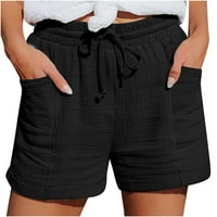 Къси панталони за женски клирънс, Kizly Womens Shorts, Women Summer Drawstring Elastic Toist Casual Solid Shorts Кратки панталони,