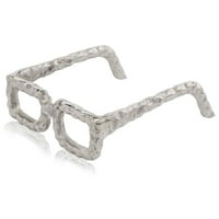 Сурови Сребърни Текстурирани Квадратни Очила Скулптура