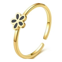 Подаръци за ден на валентинки, регулируем титаниев стоманен пръстен златен дами регулируем пръстен мемориален подарък