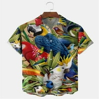 Fnyko Summer Hawaiian Rish for Men Boys Animal Vintage Casual Short Lleave Noblety Buttle-Down Хавайски ризи Небрежна риза за