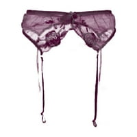Бельо Bazyrey за жени модна мрежа копринена бродирана твърда цветова чорапогащна чорапи бельо Purple Buy Get 3