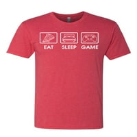 Яжте сън игра видео Gamer Fan Fan Pop Culture Men Premium Tri Blend тениска, реколта червено, средно