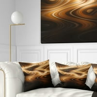 Дизайнарт кафяви извити вълни текстура-абстрактна възглавница за хвърляне-16х16