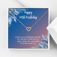 Анавия Честит 50-ти рожден ден подаръци от неръждаема стомана мода колие карта за рожден ден бижута подарък за нея, подарък за рожден ден за баба-[Сребърен Инфинити д