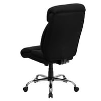 Флаш мебели Hercules Series Big & Tall Lb. Оценен черна тъкан Изпълнителен ергономичен офис стол и хромирана основа