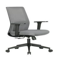 Многофункционален Мрежест офис стол с лумбална опора, работен стол в сиво