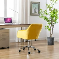 Домашен офис бюро стол, кадифе плат модерен стол за хол, въртящ се регулируем стол за спалня
