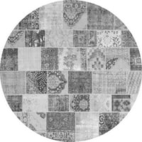 Ahgly Company Indoor Round пачуърк сива преходна зона килими, 4 'кръг