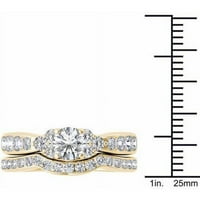 1-Каратов Т. в. диамантен 14кт жълт златен годежен пръстен