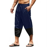 Къси панталони за мъже ежедневни летни плажа къси тегличи еластични талии памук патч каприс атлетични къси леки туристически къси панталони с джобове
