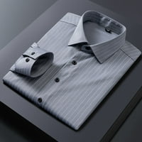 Ризи за мъже солидни цветове бизнес с дълъг ръкав без гладки блузи за мъже блузи за мъже