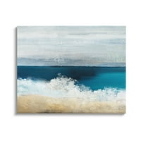 Ступел индустрии плажни вълни трясък пяна панорамен изглед към океана живопис галерия увити платно печат стена изкуство, дизайн