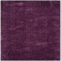 Indie Balfour Solid Polyester Shag Area Rug, Purple, 6'7 9'2